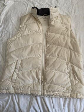 Lands' End Women's Off-White Quilted Puffer Vest